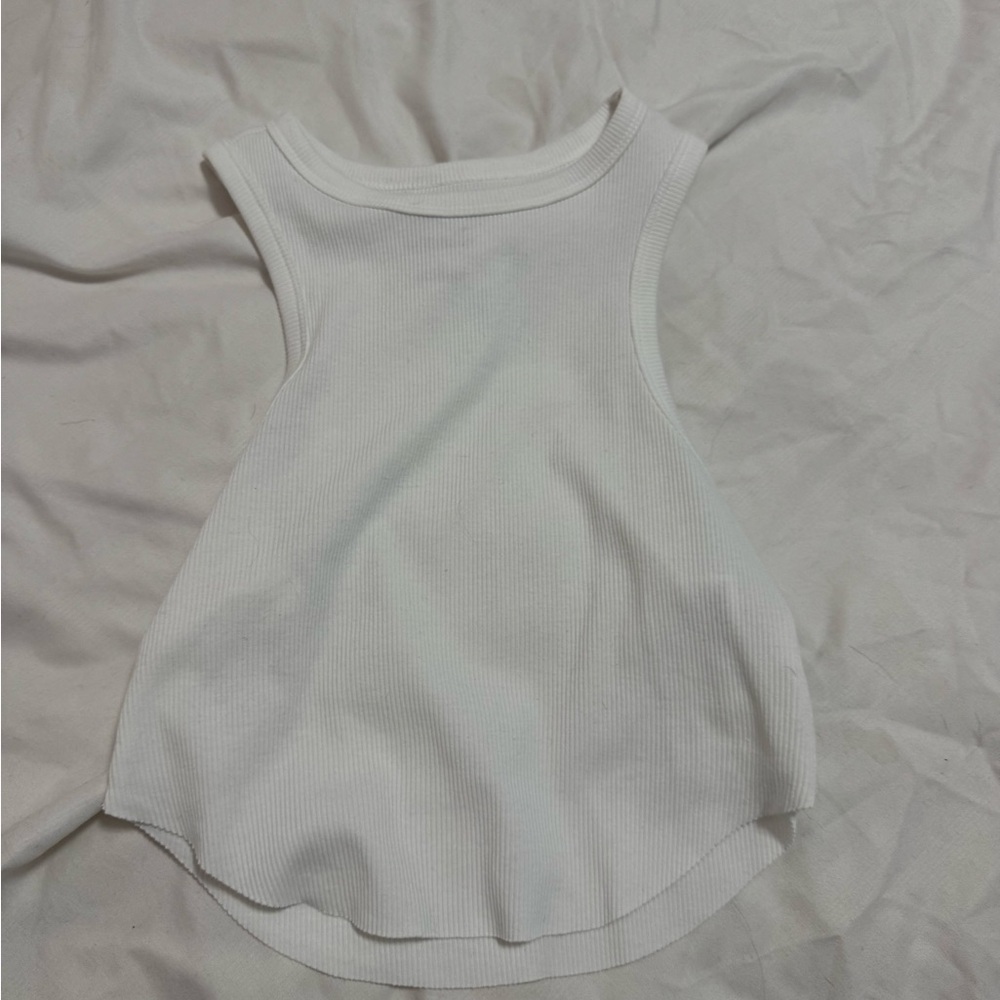 White Sleeveless Tank Top
